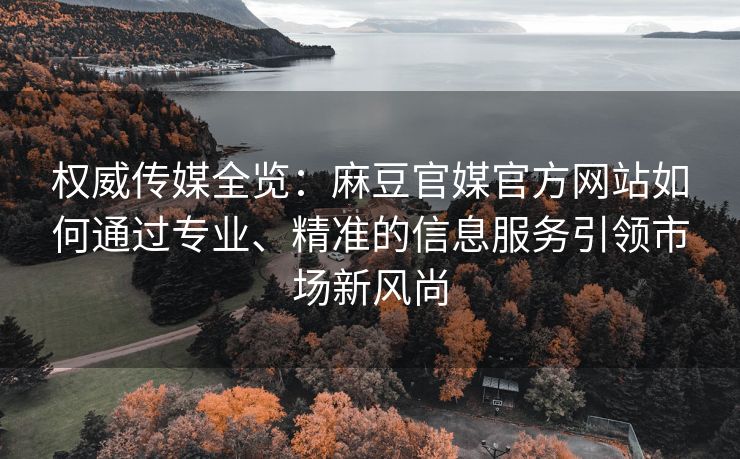 权威传媒全览：麻豆官媒官方网站如何通过专业、精准的信息服务引领市场新风尚