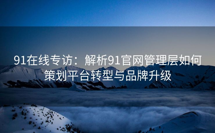 91在线专访：解析91官网管理层如何策划平台转型与品牌升级