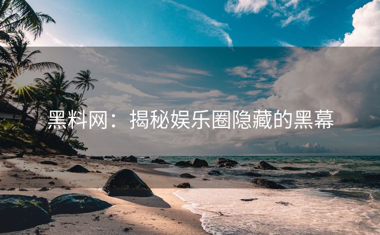 黑料网：揭秘娱乐圈隐藏的黑幕